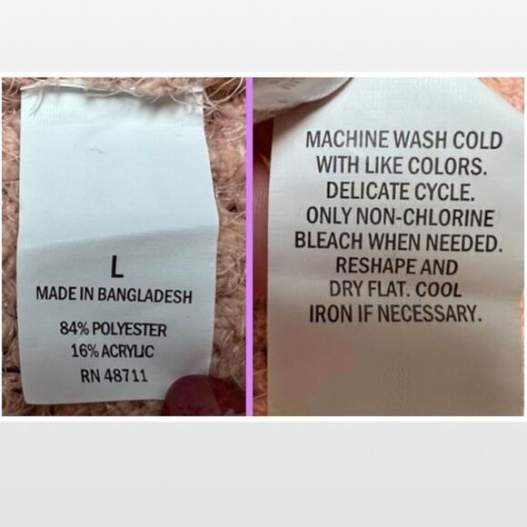 New Large Peachy Pink Chunky Knit Sweater - Picture 15 of 16